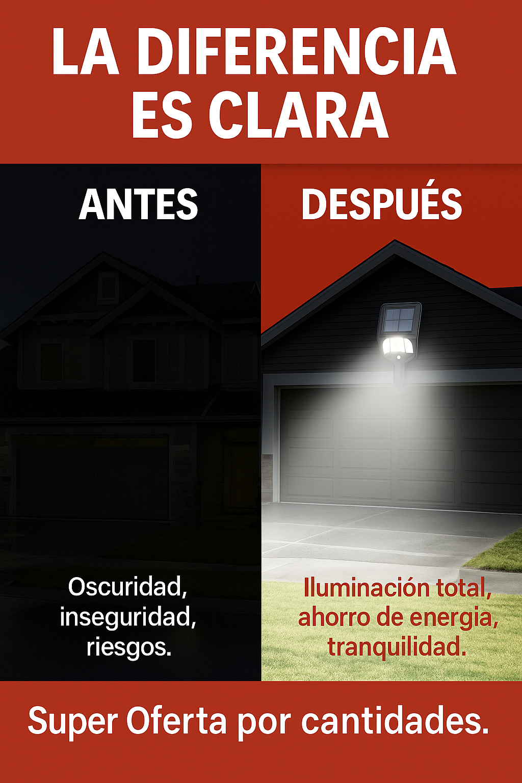Alumbrado Solar Exterior – Potencia y alcance total.