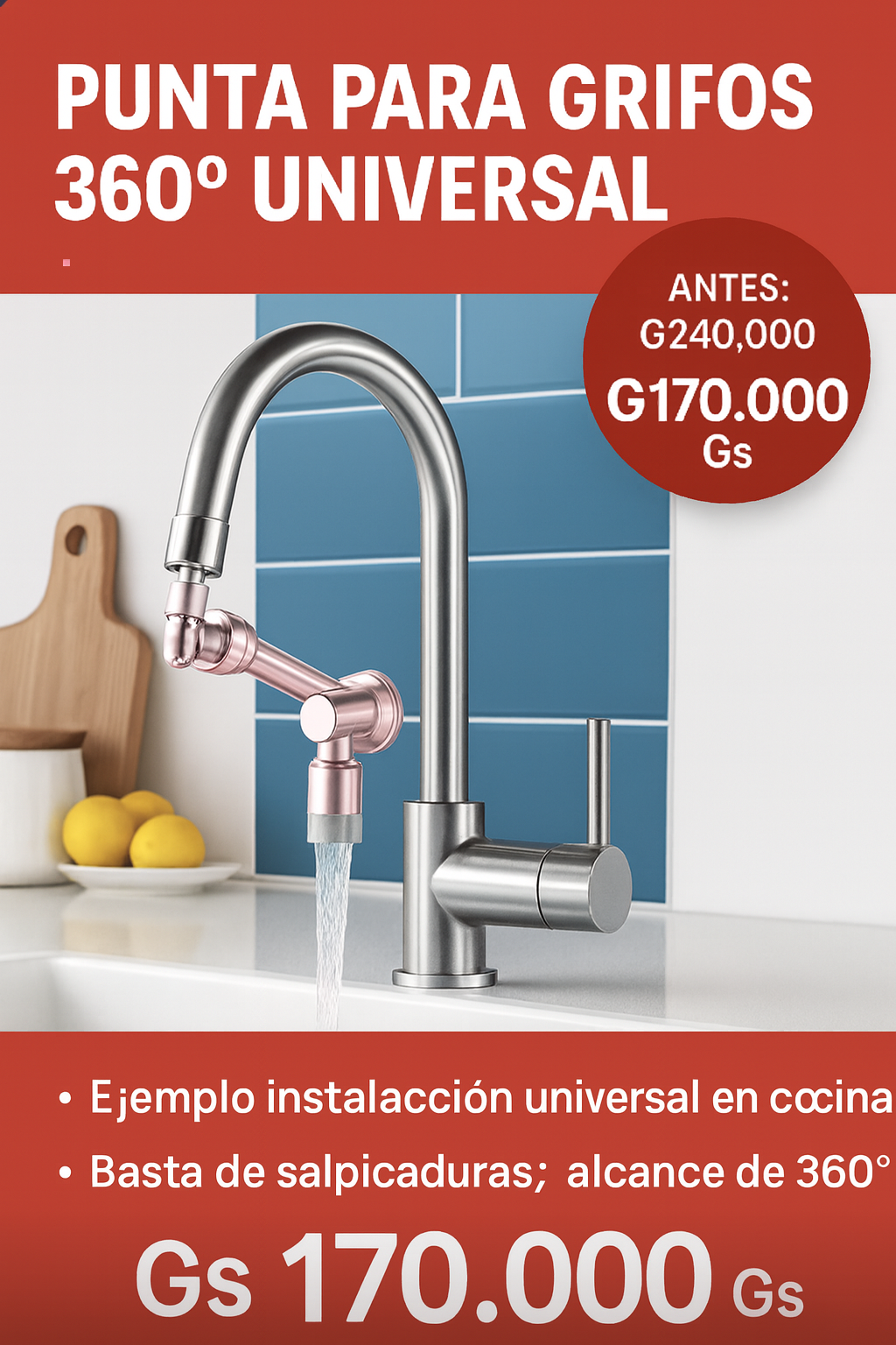 Aqua360™ – Innovación y comodidad en tu grifo.