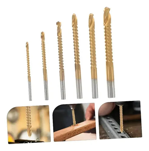 DrillMaster HSS™ — Set de 6 Brocas Rotativas de Precisión (Perforá Cualquier Material Sin Esfuerzo)