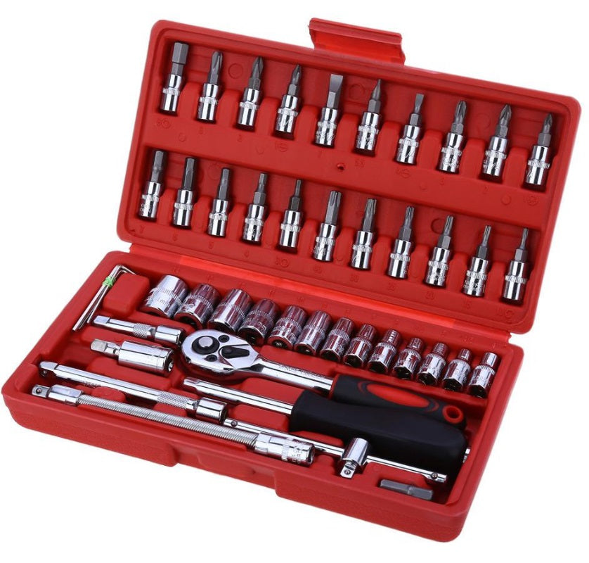 JUEGO DE LLAVES 46PCS (caja roja)