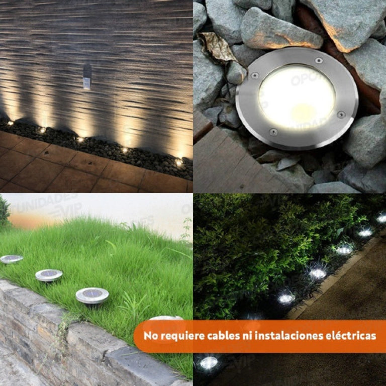 Luz Solar Led Para Piso PACK X4