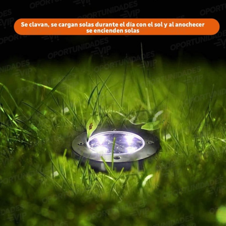 Luz Solar Led Para Piso PACK X4