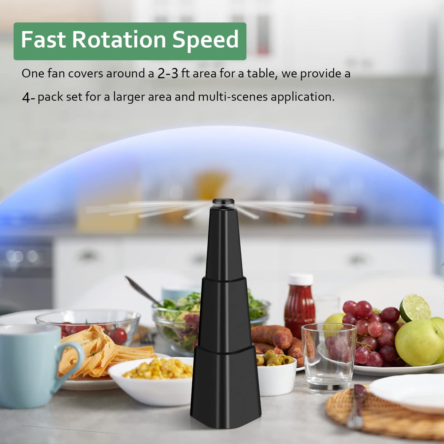 FlyAway 360™ — Repelente de Moscas Giratorio para Mesa (Comé Tranquilo, Sin Moscas Asquerosas)