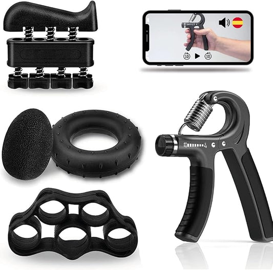 Antegrip™ Pro Kit | Ejercitador de dedos, muńeca y ante brazos (Ajustable 5-60 KG)