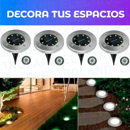 Luz Solar Led Para Piso PACK X4