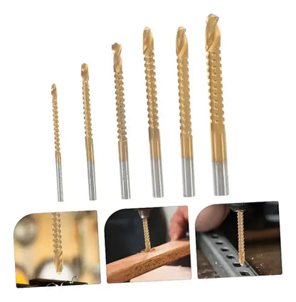 DrillMaster HSS™ — Set de 6 Brocas Rotativas de Precisión (Perforá Cualquier Material Sin Esfuerzo)