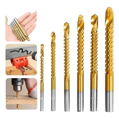 DrillMaster HSS™ — Set de 6 Brocas Rotativas de Precisión (Perforá Cualquier Material Sin Esfuerzo)