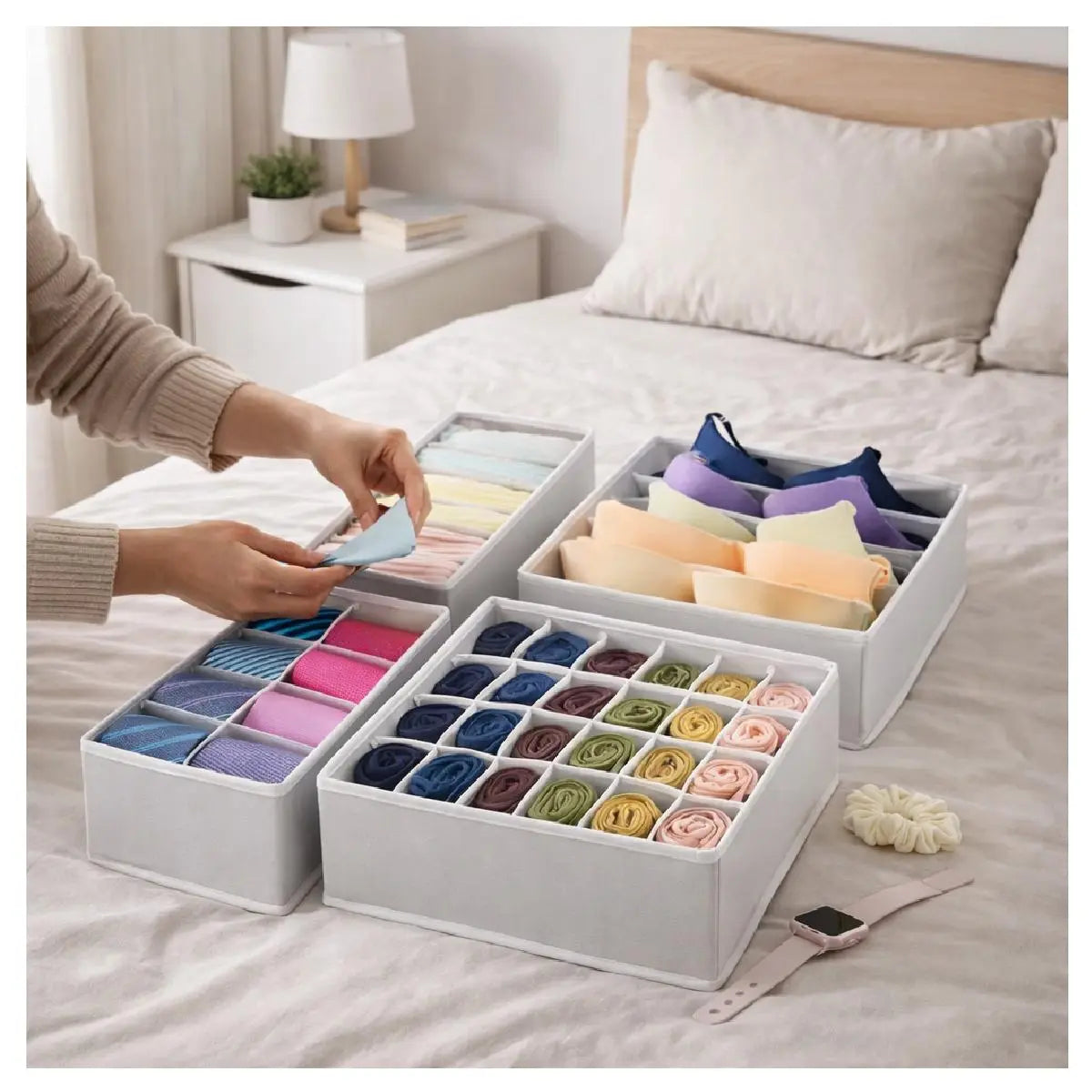 Set organizador 4 EN 1 de ropa interior y accesorios