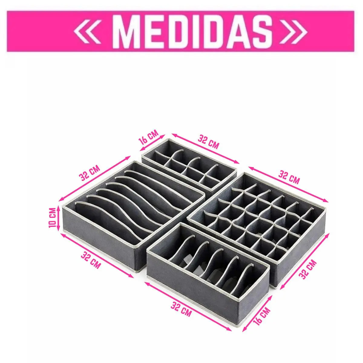 Set organizador 4 EN 1 de ropa interior y accesorios